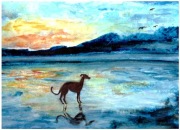 Ola Skowron "Chart" akwarela - pies,chart,woda