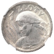 175. 1 złoty 1924 Żniwiarka  NGC AU