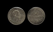 50 Centesimi 1863 r. Królestwo Włoch Wiktor Emanuel II  M srebro