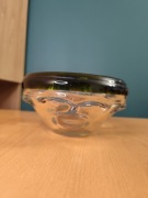 Miska z grubego szkła ręczna robota  PRL vintage patera
