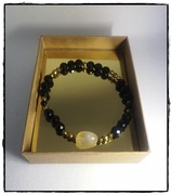 Bransoletka elastyczna z kamieni turmalin onyks cytryn OCHRONA SUKCES