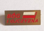 Znaczek metalowy BÓG i OJCZYZNA