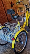 rower trzykołowy 27 cali,kolor żóty, 