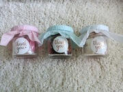 Podziękowanie ślub chrzest komunia słoiczek pianki cukierki herbata