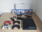 PlayStation 4 + 4 pady + 15 gier – bogaty zestaw