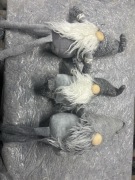 Zestaw 3 krasnali skrzatów świątecznych