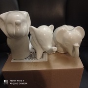 Słonie 3szt ceramiczne 