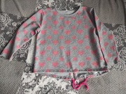 szara bluzka w serduszka r. 146/152