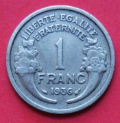 1  Frank 1936  r  -  Francja       stan !!