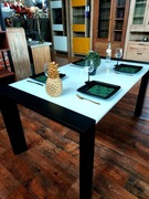 Stół szklany rozkładany loftowy na taras OKAZJA