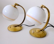 Dwie mosiężne lampki nocne art deco / bauhaus