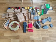 Drewniane tory zestaw XXL ok 200 elementów