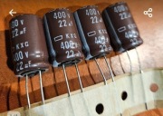 Kondensator 22uf 400V seria KXG-10000h  Nippon NCC 105* LOW ESR  12,5x20mm