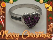 Prezent Przepiekny pierscionek serce srebro rubiny niebieskie szafiry 4.11g