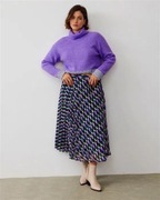 Oliver Bonas__ Plisowana midi spódnica geometryczny wzór 36/S UK 8