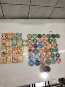 Pokemon pogsy krążki tazosy vintage 2001 karty kolekcjonerskie zestaw