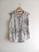 Massimo Dutti delikatna jedwabna bluzka w kwiatuszki S/M