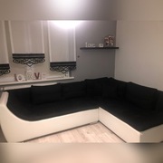 Narożnik czarno-biały z opcją rozkładania 