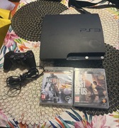 KONSOLA PLAYSTATION 3 SLIM + PAD + 2 GRY