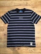 Koszulka ADIDAS Originals M | Czarna w Paski | Gruby Materiał | Retro