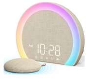 Budzik z Wibracją - 9-Kolorowa Nocna Lampa, Podwójny Alarm