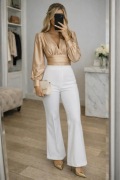 Body kopertowe eleganckie beżowe (S)