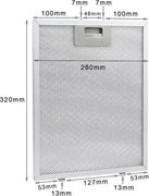 Aluminiowy filtr przecitłuszczowy do okapu 320 x 260 mm, nieużywany