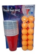 Imprezowa gra Beer Pong – zestaw 24 kubki + 24 piłeczki