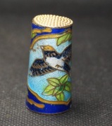 Naparstek kolekcjonerski z emalii komórkowej long tall ptak #4