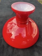 Szklany, czerwony klosz do lampy naftowej lub elektrycznej Vintage (2a)