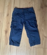 Granatowe spodnie na gumkę z podwijanymi nogawkami, lupilu, r.86(12-18m-cy)