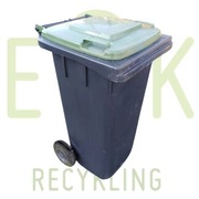 POJEMNIK NA ŚMIECI ODPADY POJEMNIKI 120L GRAFIT Z ZIELONĄ POKRYWĄ 