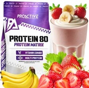 BIAŁKO WPC serwatkowe odżywka WITAMINY C B E banan-truskawka ProActive 700g