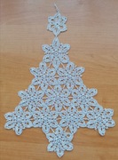 Zawieszka w kształcie choinki 28x38cm ze srebrną nitką