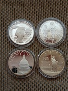 USA, Srebro 1 Dolar- 4 szt.