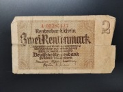 Banknot 2 Marki Rentowe Rentenmark Niemcy 1937 III Rzesza obiegowy