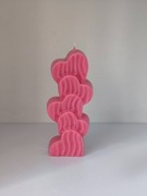 Wysoka Świeca Dekoracyjna – HEARTS – Intensywny Róż walentynki