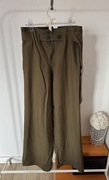 Zara eleganckie spodnie z domieszką wełny khaki