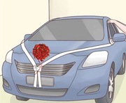 KWIAT Ozdoba Samochodowa Na Ślub Wesele Kwiaty Dekoracyja Tiul