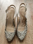 Fericelli. Sandały damskie na szpilce zlote. Rozmiar 38.