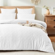 Komplet Pościeli BOHO Biała 240x260 Haft 3D + 2 Poszewki Nowa