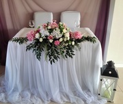 Skirting skirt biały wynajem falbana do stołu prezydialnego ślub falbana