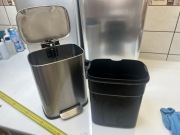 Kosz na śmiecie używany metalowy srebrny 13/30/20 cm