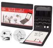 Zestaw 17w1 do rysowania i szkicowania – ołówki z etui