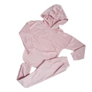 Piękny welurowy dres dla dziewczynki Pudrowy Róż  5/6 lat