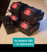 4x bateria 3Ah plus 2x zasilacz pseudo Makita 18V tylko do zamienników 