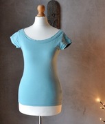 Bawełniana niebieska bluzka top basic XS S