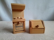 Miniaturki - zestaw drewnianych mebelków GOKI do kuchni - Dollhouse