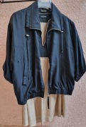 Komplet 3 rzeczy Blacky Dress 2 bluzki i narzutka 40/42 nowe  czarny beż