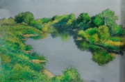 Rzeka Warta w Lądzie, pastele, A. S. Wiśniewski, 2006